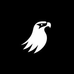 Obraz premium Icon designed in a minimalist style featuring a white bird silhouette against a black background