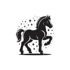 A vector illustration of a horse, perfect for animal-themed designs, nature projects, and creative work. Ideal for educational materials and artistic projects showcasing this majestic creature.