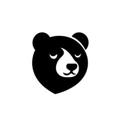 Obraz premium Minimalist black and white bear logo designed for modern branding and creative projects