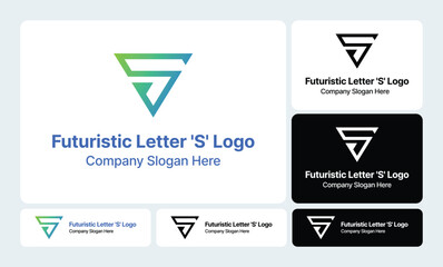 Futuristic Letter 'S' Logo | Sleek Modern Typography Design