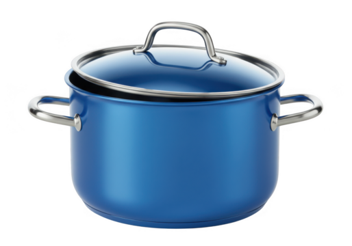 Blue cooking pot with lid
