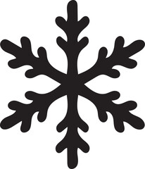 Stylized Snowflake Silhouette &ndash; Elegant Vector Logo for Cold Weather Branding