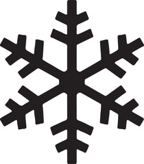 Obraz premium Snowflake Silhouette – Isolated Black Logo for Holiday Projects