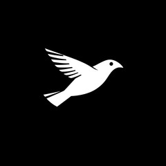 Fototapeta premium Minimalist bird logo designed using negative space, showcasing a modernist style in vector format