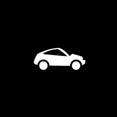 Obraz premium Modern minimalist car logo design featuring a sleek silhouette in white and black colors with negative space for a contemporary look