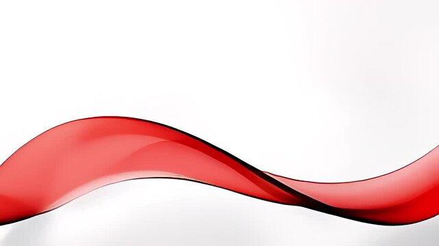 Elegant Red Wave Abstract on White Background