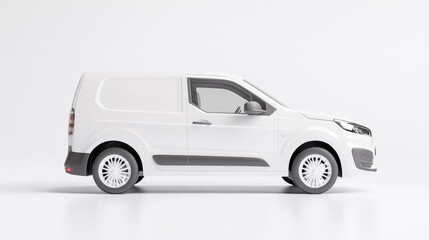 Fototapeta premium Blank white van, side view
