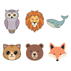 Vector design illustration icons of some animals