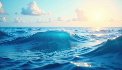 Fototapeta premium Subtle undulating crests, calming sea-inspired design, pattern, sea