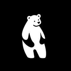 Minimalist polar bear logo designed using negative space with a modern twist for contemporary branding solutions