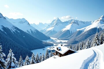 Snow-covered mountains in Funes Valley during winter, Trentino Alto Adige, Italy,  beauty,  outdoors