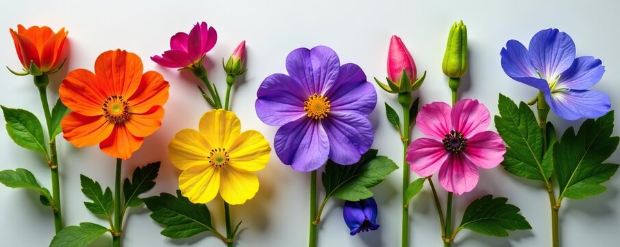 Set of edible flowers including nasturtium, viola, and borage, perfect for garnishing dishes or decorating cakes,  viola, food