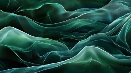 Obraz premium Teal fabric waves, dark background, flowing texture, abstract design, website banner