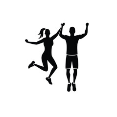 aerobics, dance, fitness, group workout, exercise, silhouette, cardio, women, choreography, team, synchronized, active, gym class, healthy, movement, jumping, coordination, energy, black silhouette, s