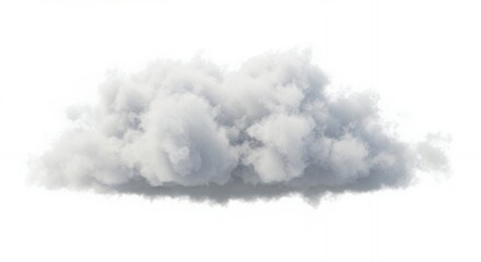 Isolated White Cloud Floating Overhead in Sky for Weather Graphics