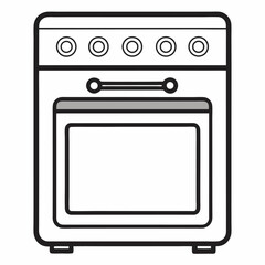 Oven vector line art on white baclground