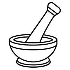 Mortar vector line art on white baclground