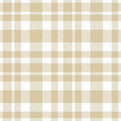 Plaid pattern seamless. Classic white & Dusty beige Tartan Fabric Design. 