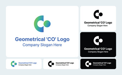 Geometrical 'CO' Logo: Harmonious and Balanced Design