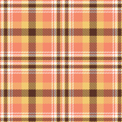 Contemporary Muted sand & Neon dark peach Seamless Tartan Fabric Design