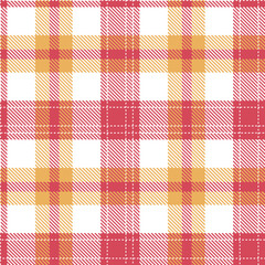 Contemporary Traditional white & Vivid faded red Seamless Tartan Fabric Design