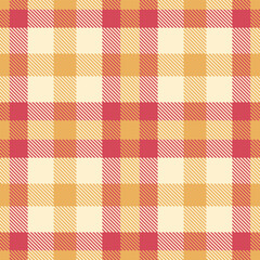 Mellow apricot Seamless Tartan with Vibrant faded red accents Fabric Design