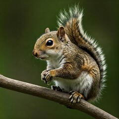 A cute Squirrel Sitting on a Branch