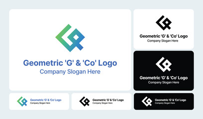 Geometric 'G' & 'Co' Logo | Stylized Initials Design