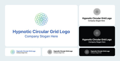Fototapeta premium Hypnotic Circular Grid Logo