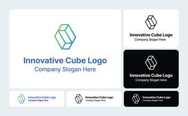 Innovative Cube Logo: 3D Geometric Design with a Creative Edge