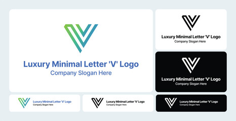 Luxury Minimal Letter 'V' Logo | Elegant Simplistic Design