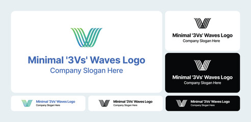 Minimal '3Vs' Waves Logo