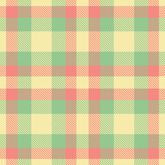 Contemporary Pastel light tan & Vibrant peachy pink Seamless Tartan Fabric Design