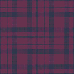 Bright dark blue grey Seamless Tartan with Dusky dirty purple accents Fabric Design