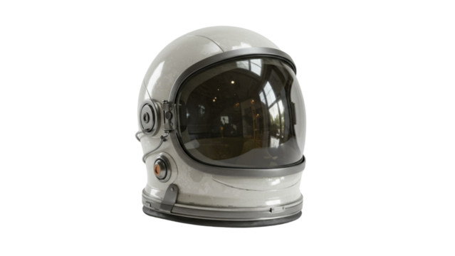 Explore the cosmos with a classic astronaut helmet. Reflecting exploration, adventure, and dreams. Futuristic nostalgia. Outer space gear.