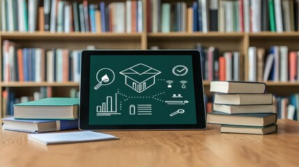 Hrd professional creating e-learning module for employee development in a library environment