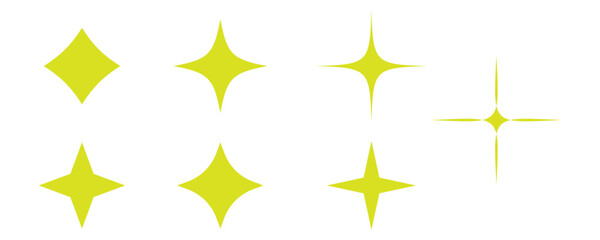 Sparkle stars icon set. Shine icons for app user interface and web elements
