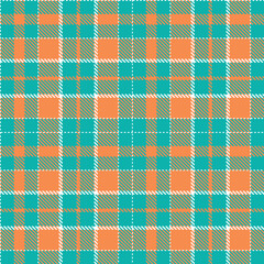Neon white and Vibrant topaz Seamless Tartan Fabric Design