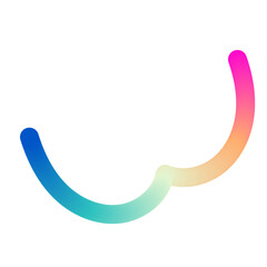 Abstract wavy gradient lines with fluid ribbon shapes, colorful 3D pattern, geometric and organic design elements. Flat vector illustration isolated on white background.