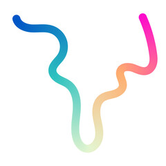 Abstract wavy gradient lines with fluid ribbon shapes, colorful 3D pattern, geometric and organic design elements. Flat vector illustration isolated on white background.