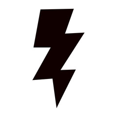Thunder hand style comic energy flash. Drawn lightning bolt electric icon. Flat vector illustration isolated on white background.