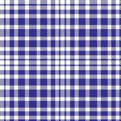 Rich white Tartan patterns fabric texture. Contemporary Vibrant sapphire Seamless Tartan