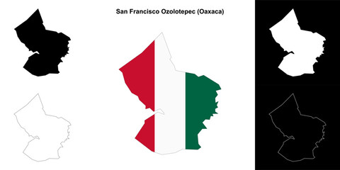 San Francisco Ozolotepec municipality (Oaxaca) outline map set