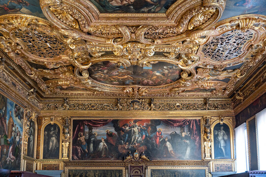 Interior of the Palazzo Ducale (Doge's Palace) in Venice, Italy