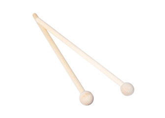 Xylophone mallets isolated on white. Child's musical instrument