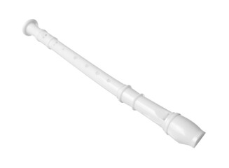 Toy flute isolated on white. Child's musical instrument