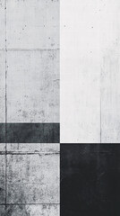 Fototapeta premium Urban Texture: A striking study in contrasts, this minimalist composition juxtaposes rough, textured concrete panels in a stark black-and-white palette.