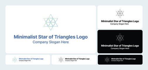 Minimalist Star of Triangles Logo | Elegant Geometric Emblem