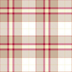 Contemporary Seamless Tartan featuring Iridescent rouge and Classic pale Fabric Design