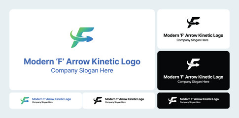Modern &lsquo;F&rsquo; Arrow Kinetic Logo | Motion Branding
